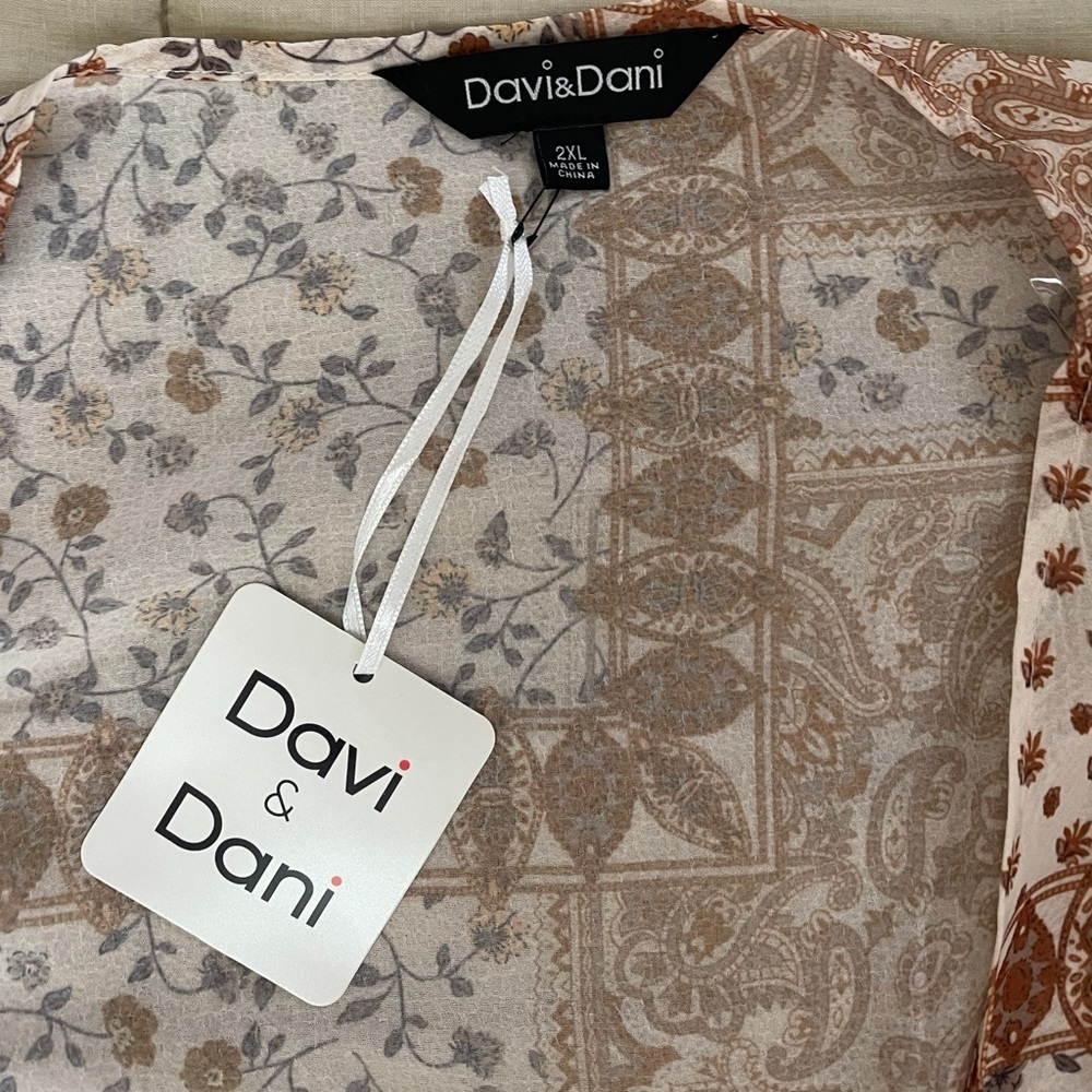 Davi & Dani Open Komono in Plus 3X + Drawstring and Pockets NWOT - Picture 7 of 17